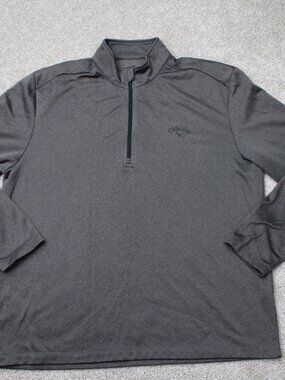 Callaway Sweatshirt Men XL Gray Golf 1/4 Zip Weather Series Long Sleeve Pullover